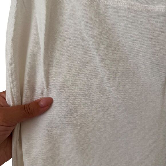 EILEEN FISHER Crepe Slim Ankle‎ Pant White Large - Picture 5 of 6